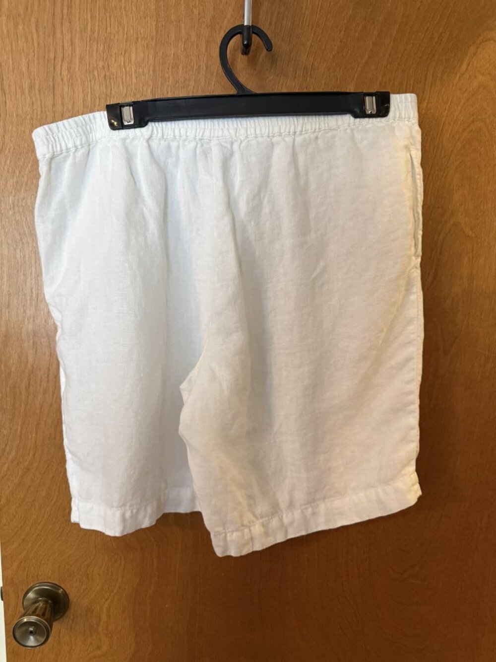 J Jill White 100% Linen Pull On Shorts Size Large Pockets Classic Preppy Comfy - Picture 8 of 8